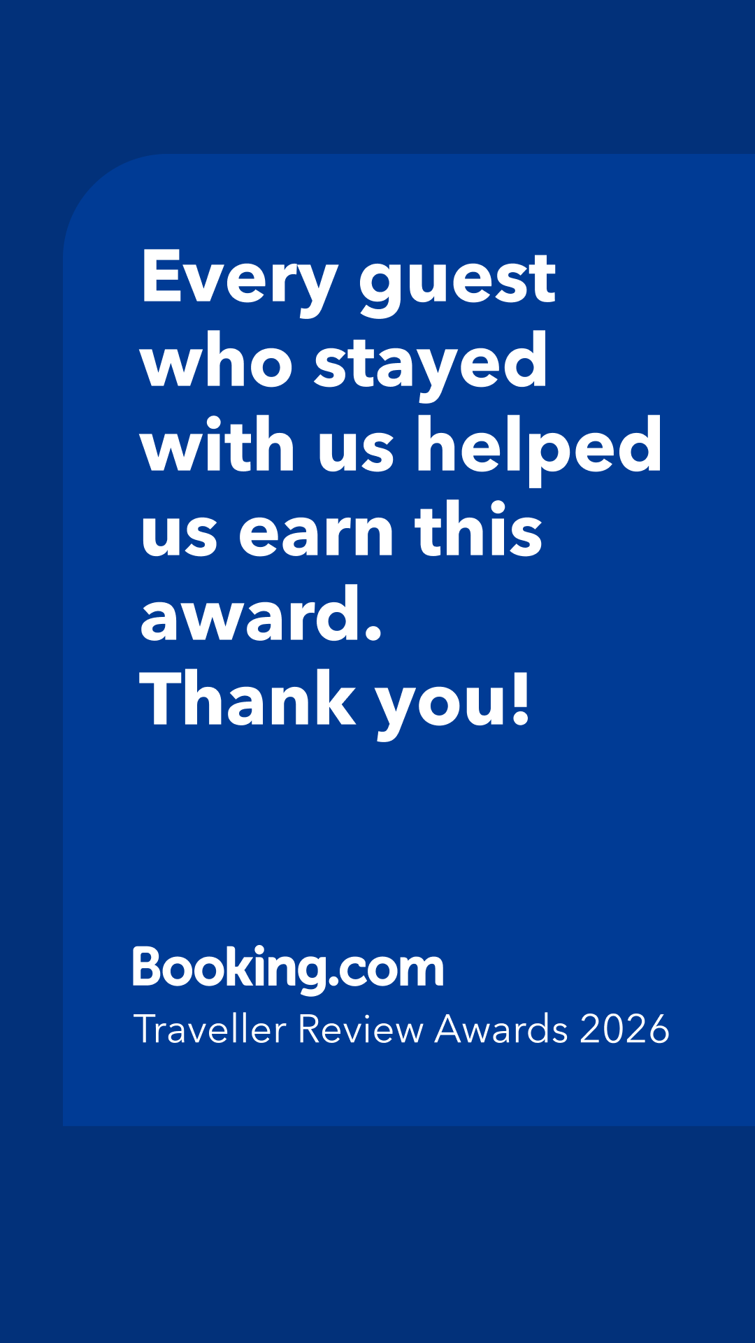 Booking.com Traveller Review Award